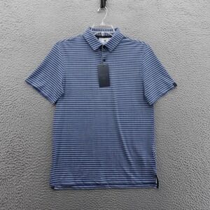 VRST Slub Stripe Golf‎ Polo Shirt Size Small Blue Mens Wicking Stretch NWT